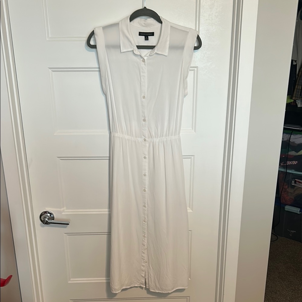 Banana Republic White Sleeveless Midi Sundress